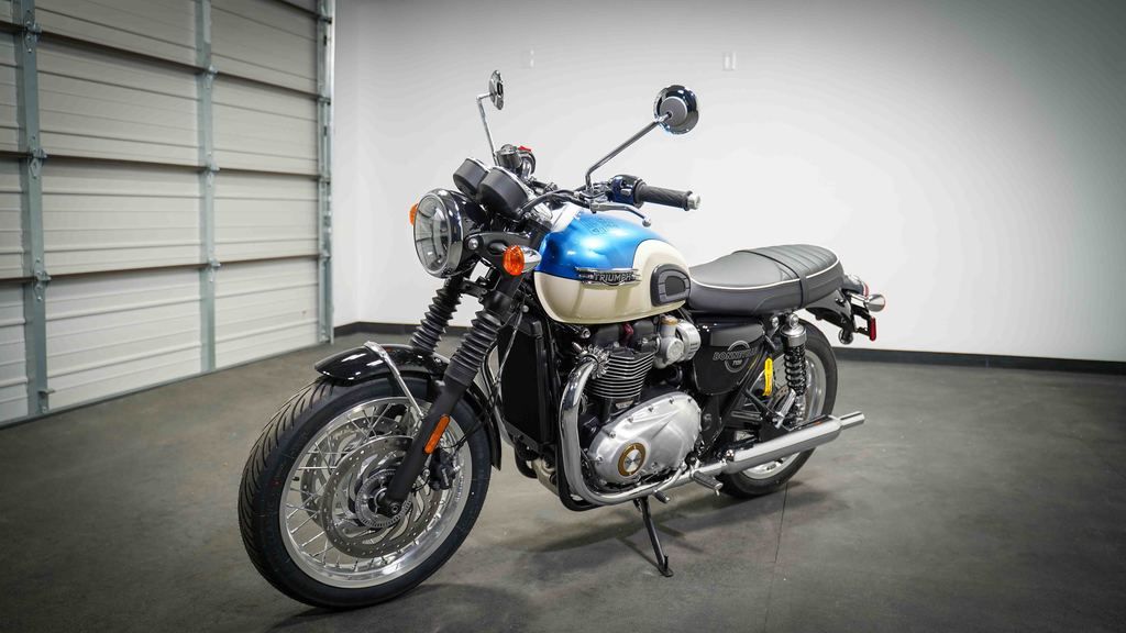 New Triumph Bonneville T120 Aegean blue 2026
