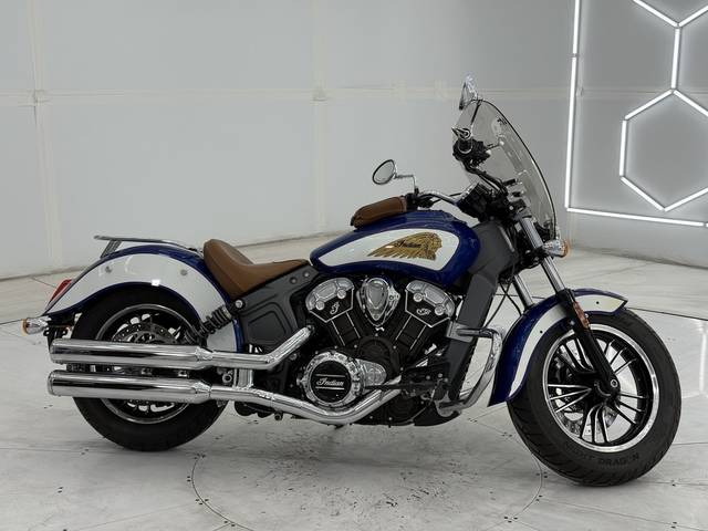 2017 Indian Motorcycle Scout® ABS Brilliant Blue Over White and Red