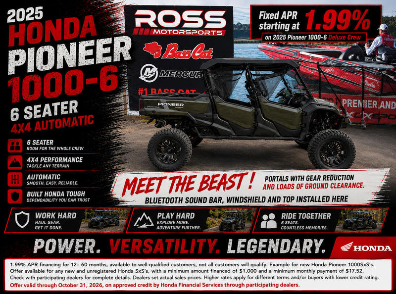 2025 Honda® Pioneer 1000-6 Deluxe Crew | Ross Motorsports